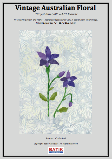 Vintage Australian Floral - Royal Bluebell- ACT State Flower – QSQuilting